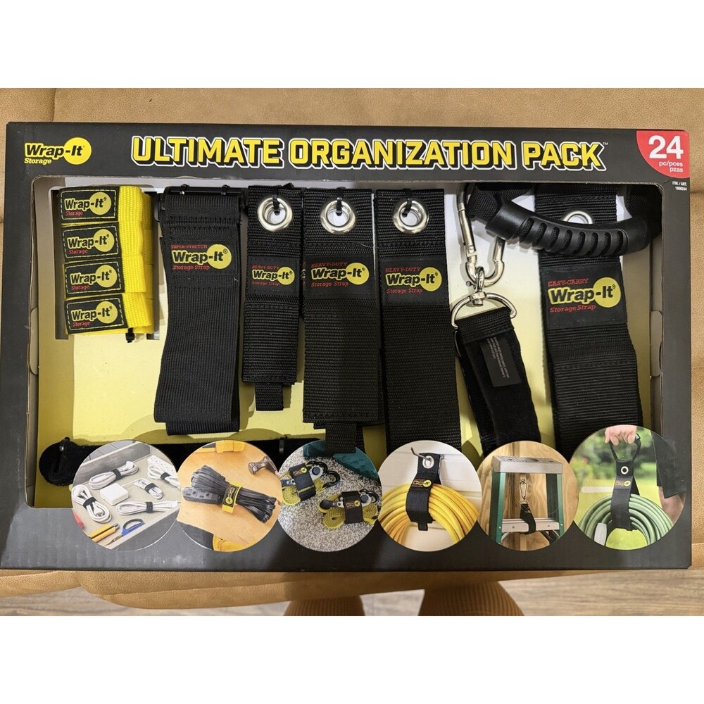 Wrap-It Storage Ultimate Organization Pack 24-Piece Heavy-Duty Strap Set